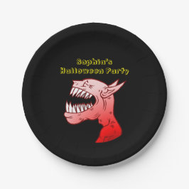 Ghoul met een mooie lach papieren bordje