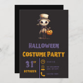 Ghoul met Jack-O' lantaarn Zwart Halloween Kaart (Voorkant / Achterkant)