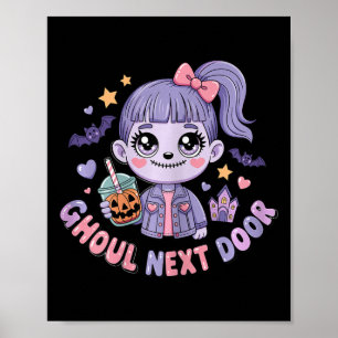 Ghoul Next Door Kawaii Zombie Girl Spooky Schattig Poster