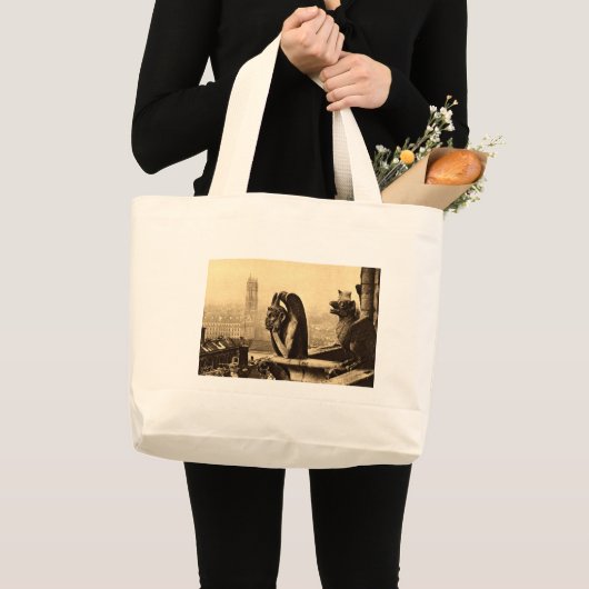Ghoul Notre Dame, Parijs Frankrijk 1912  Grote Tote Bag (Voorkant (product))
