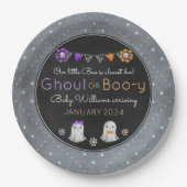 Ghoul of Boo-y Halloween geslacht onthullen borden Papieren Bordje (Voorkant)