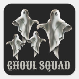 GHOUL SQUAD grappig spookachtig Vierkante Sticker
