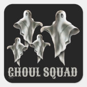 GHOUL SQUAD grappig spookachtig Vierkante Sticker (Voorkant)