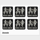 GHOUL SQUAD grappig spookachtig Vierkante Sticker (Vel)