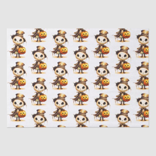 Ghoul Top Hoed Jack-o' Lantern Wit Halloween Tissuepapier (Voorkant)