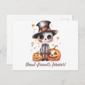 Ghoul-vrienden Forever Ghoul Fun & Modern Hallowee Feestdagenkaart (Voorkant / Achterkant)