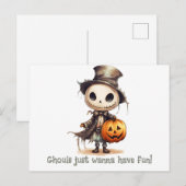 Ghoul wil gewoon plezier hebben Halloween Feestdagenkaart (Voorkant / Achterkant)