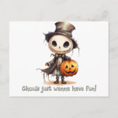 Ghoul wil gewoon plezier hebben Halloween Feestdagenkaart (Voorkant)