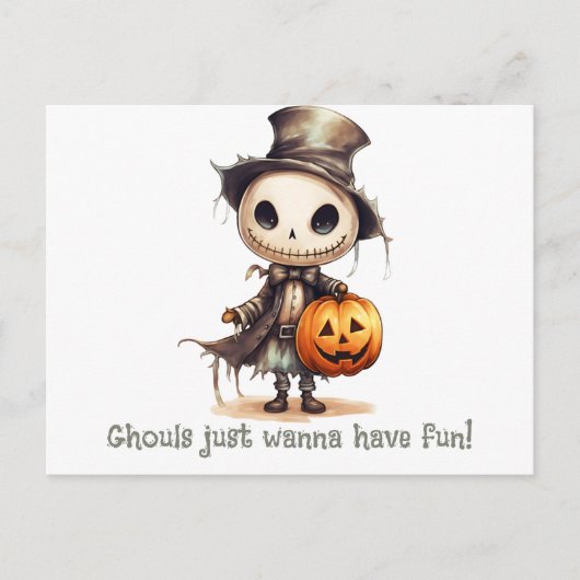 Ghoul wil gewoon plezier hebben Halloween Feestdagenkaart (Voorkant)