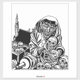ghoul zombie pirate schat monster horror art sticker