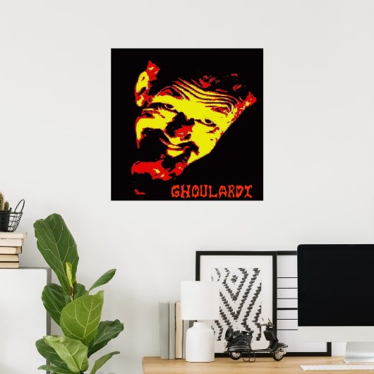 Ghoulardi (rood/geel) Matte Poster (Thuiskantoor)