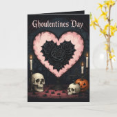 Ghoulentines Day Altar To A Macabre Romance Kaart (Gele Bloem)