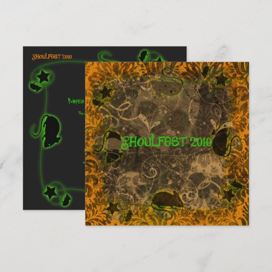 Ghoulfest 2010 Halloween Party Invitation Kaart (Voorkant / Achterkant)