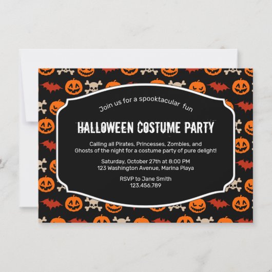 Ghoulish Dingen of Halloween Costume Invitation Kaart (Voorkant)