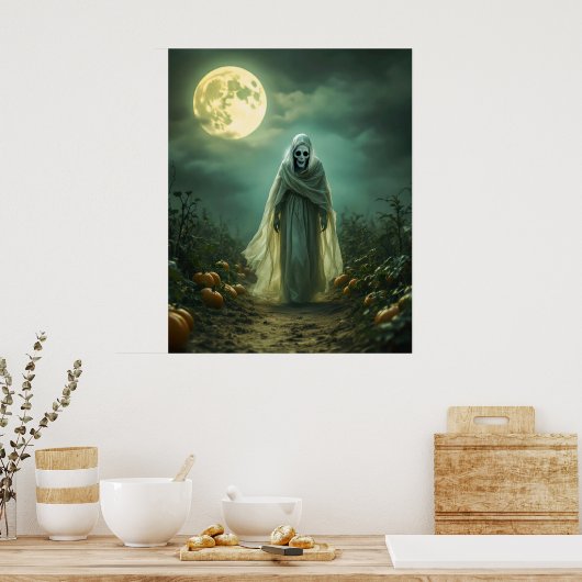Ghoulish Figure in Moonlight Poster (Keuken)