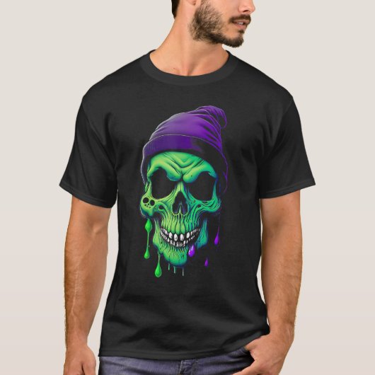 Ghoulish Gooo Spooky Slime Skull T-shirt (Voorkant)