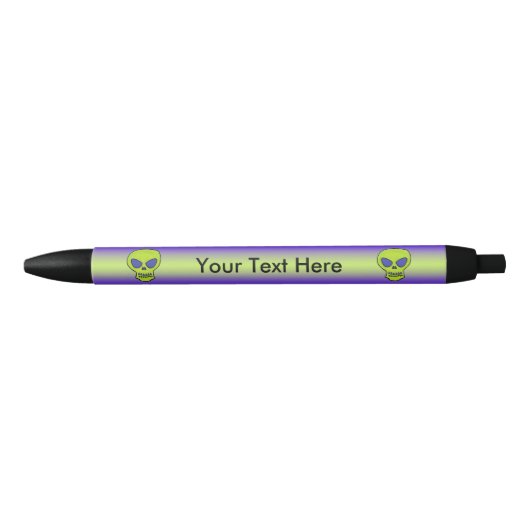 Ghoulish Green Alien Skull Zwarte Inkt Pen (Voorkant)