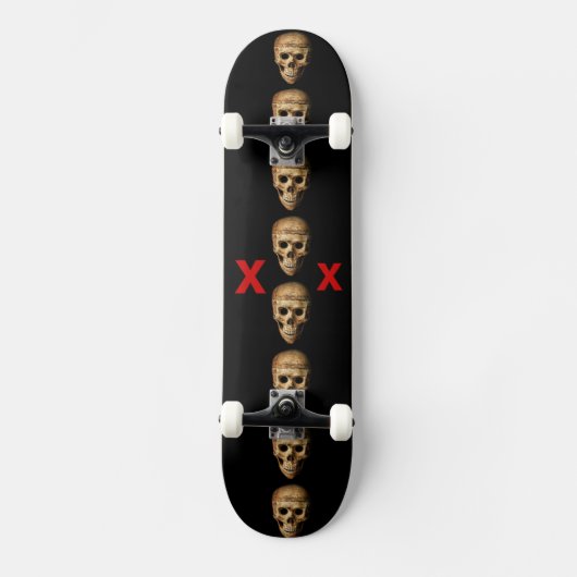 Ghoulish Grinning Skull Persoonlijk Skateboard (Voorkant)