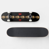 Ghoulish Grinning Skull Persoonlijk Skateboard (Horizontaal)