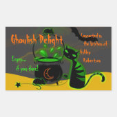 Ghoulish Groene Halloween Baking Labels Stickers (Voorkant)