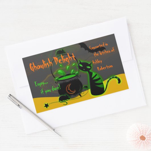 Ghoulish Groene Halloween Baking Labels Stickers (Envelop)