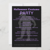 Ghoulish Halloween Costume Party Invitation-violet Kaart (Achterkant)