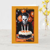 Ghoulish Happy Birthday op Halloween Kaart (Gele Bloem)
