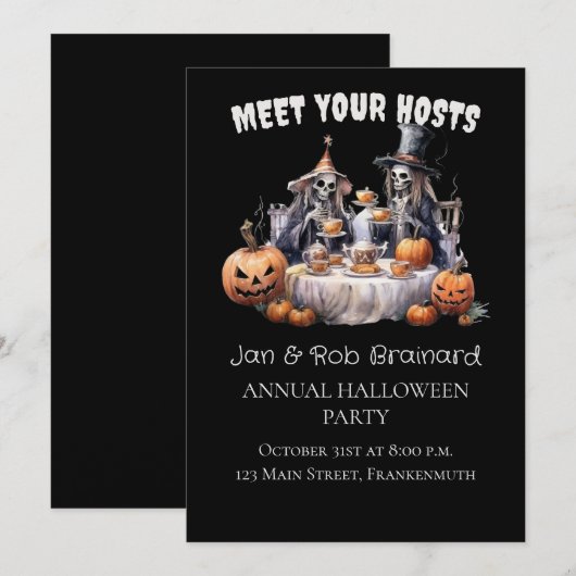 Ghoulish Jaarlijkse Halloween Party Uitnodiging (Voorkant / Achterkant)