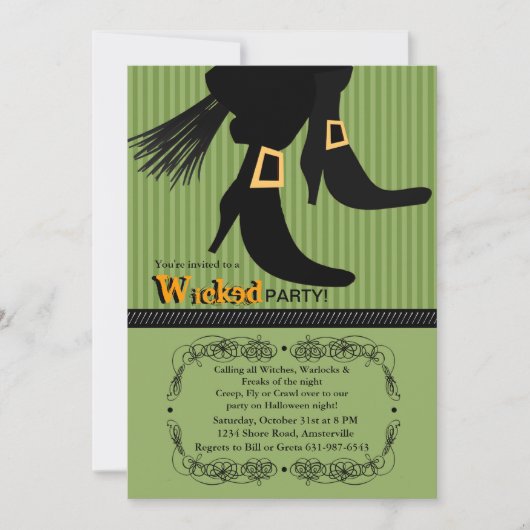 Ghoulish Night Halloween Party Invitation Kaart (Voorkant)
