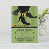 Ghoulish Night Halloween Party Invitation Kaart (Staand voorkant)