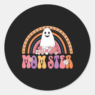 Ghoulish Party Lovers Creepy Zombie Ghost Boo Flow Ronde Sticker