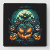 Ghoulish schittering vierkante klok (Voorkant)