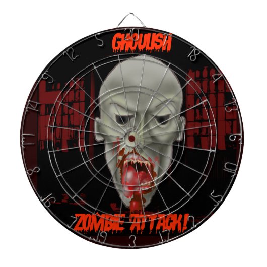 Ghoulish Zombie-aanval Dartbord (Voorkant)