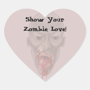 Ghoulish Zombie Attack Hart Sticker