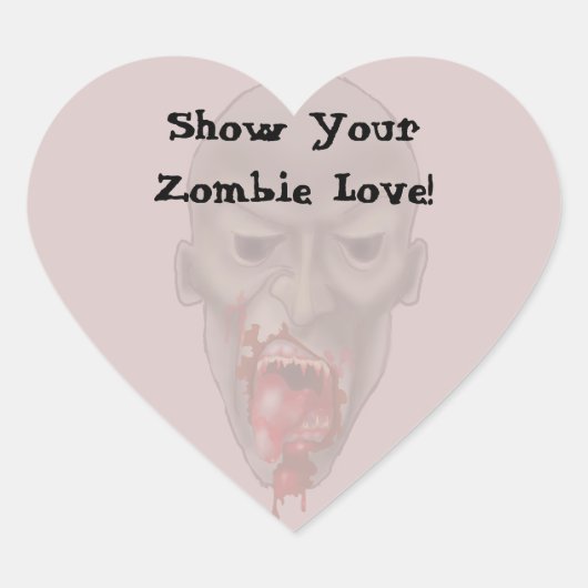 Ghoulish Zombie Attack Hart Sticker (Voorkant)
