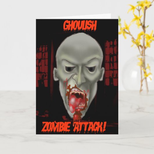 Ghoulish Zombie Attack Kaart (Gele Bloem)