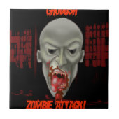 Ghoulish Zombie Attack Tegeltje (Voorkant)