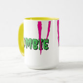 Ghoulishly Fun Funny Rippin' Zombie Halloween  Mok (Voorkant links)