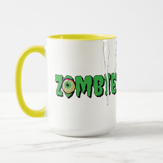 Ghoulishly Fun Funny Rippin' Zombie Halloween Mok (Links)