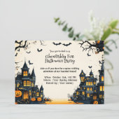 Ghoulishly Fun Halloween Party uitnodiging (Staand voorkant)