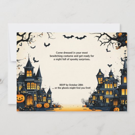 Ghoulishly Fun Halloween Party uitnodiging (Achterkant)