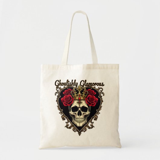 Ghoulishly Glamorous, Halloween Elegance Design Tote Bag (Voorkant)
