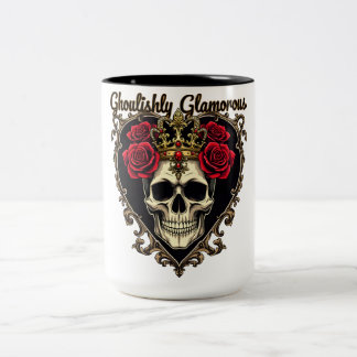 Ghoulishly Glamorous, Halloween Elegance Design Tweekleurige Koffiemok