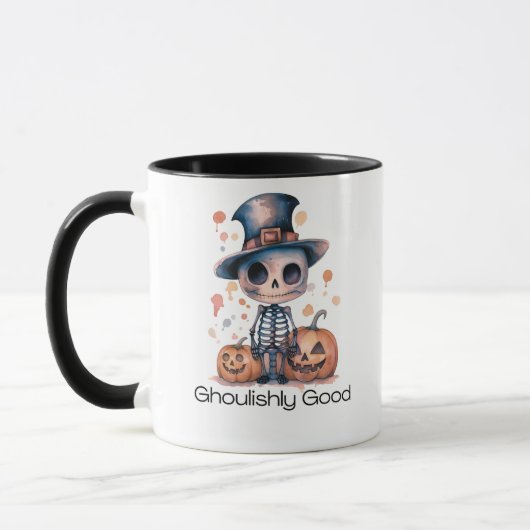 Ghoulishly Goede Ghoul Skelet Halloween Mok (Links)