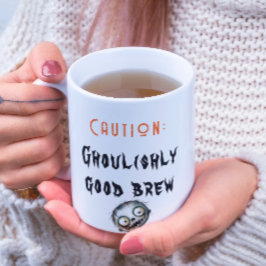 Ghoulishly Good Brew White Halloween Coffee Mok
