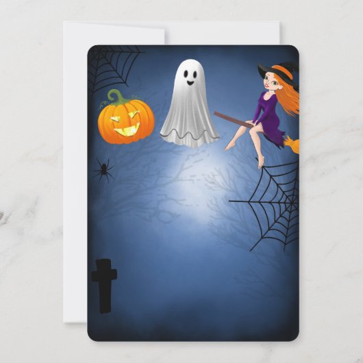 Ghouls avond uit halloween bachelorette kaart (Achterkant)