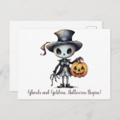 Ghouls en Goblins, Halloween begint Halloween Feestdagenkaart (Voorkant / Achterkant)