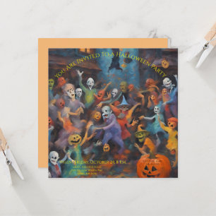 Ghouls, Goblins en heksen vieren Halloween Kaart