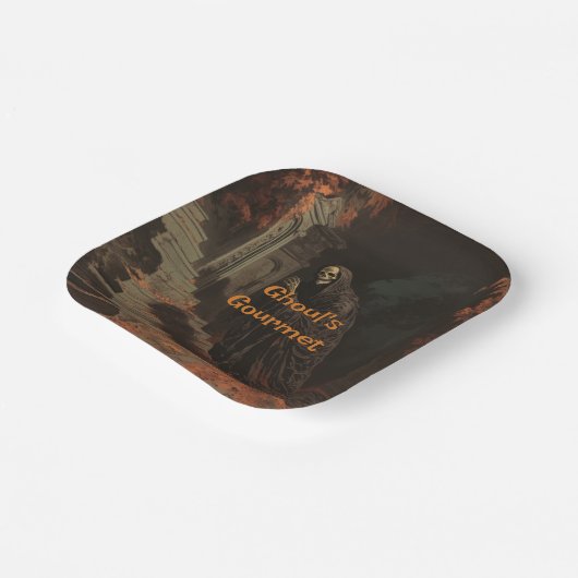 Ghoul's Gourmet Halloween  Phantom In Crypt Papieren Bordje (Gebogen)