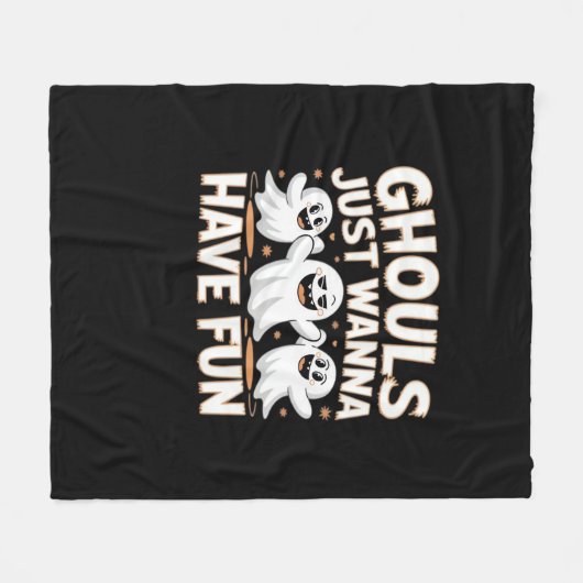 Ghouls Just Wanna Have Fun - Halloween Basic Style Fleece Deken (Voorkant (Horizontaal))